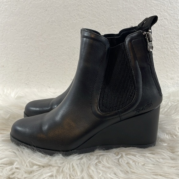 Blowfish Malibu Praline Wedge Vegan Booties Boots Black Size 9 NEW - Picture 6 of 16